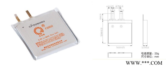 供應fanso 孚安特 一次性鋰電池  CP505050