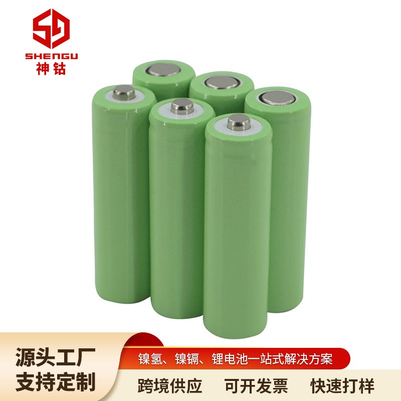 14500 800mAh Ni-MH果綠色外皮可充電電池AA鎳氫電池1500mAh 1.2V