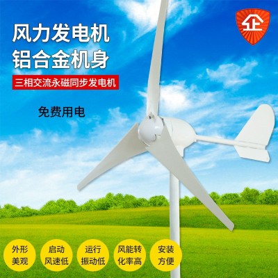 廠家直銷 風(fēng)力發(fā)電機300W24v風(fēng)光互補太陽路燈用小型新能源家用