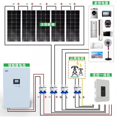 太陽能發(fā)電系統(tǒng)家用并離網(wǎng)UPS電源電池逆變一體光伏儲能 供電系統(tǒng)